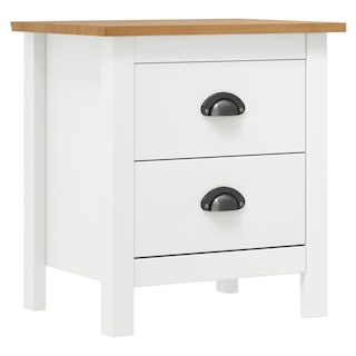 Foto 3 | Mesitas De Noche Vidaxl Skm Hill Range De Pino Macizo Blanco 46 X 35 X 49 5 Cm - Venta Internacional.