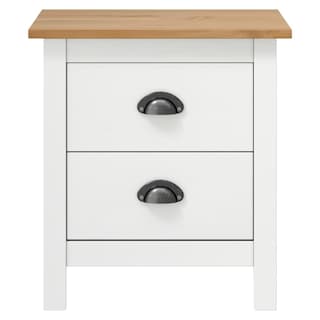 Foto 4 | Mesitas De Noche Vidaxl Skm Hill Range De Pino Macizo Blanco 46 X 35 X 49 5 Cm - Venta Internacional.