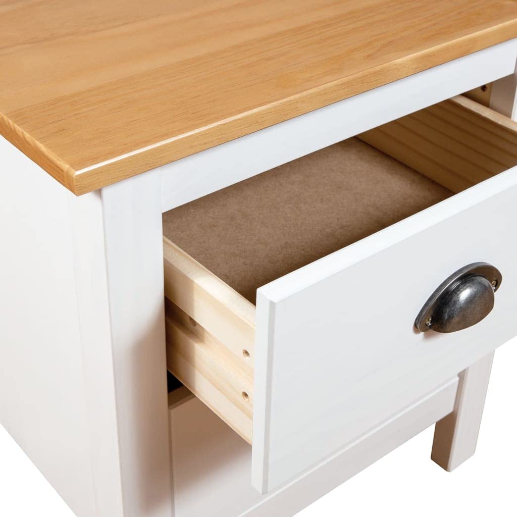 Foto 7 | Mesitas De Noche Vidaxl Skm Hill Range De Pino Macizo Blanco  46 X 35 X 49 5 Cm - Venta Internacional.