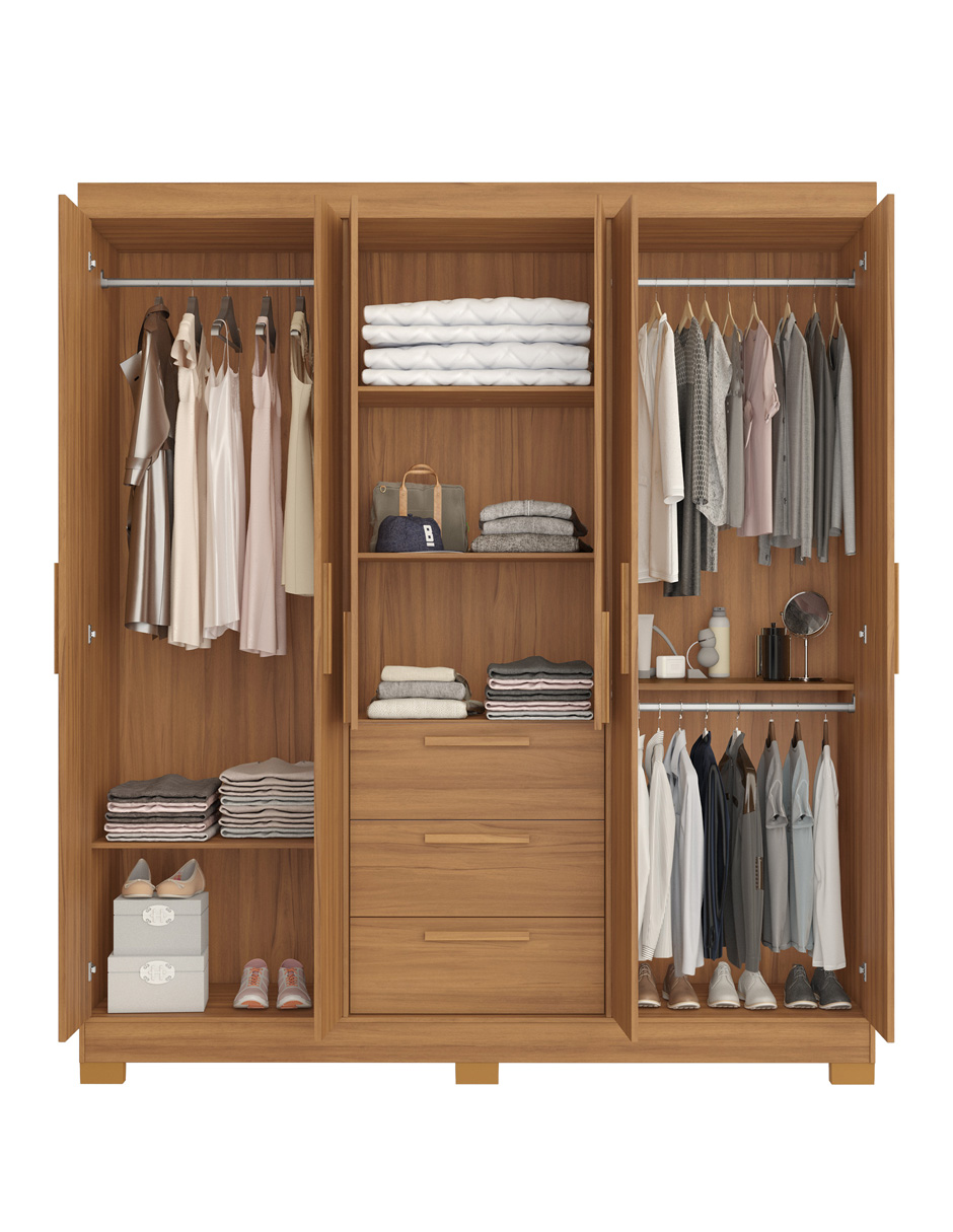 Foto 4 pulgar | Ropero Closet Organizador 6 Puertas Y 3 Cajones Nt6030-fe