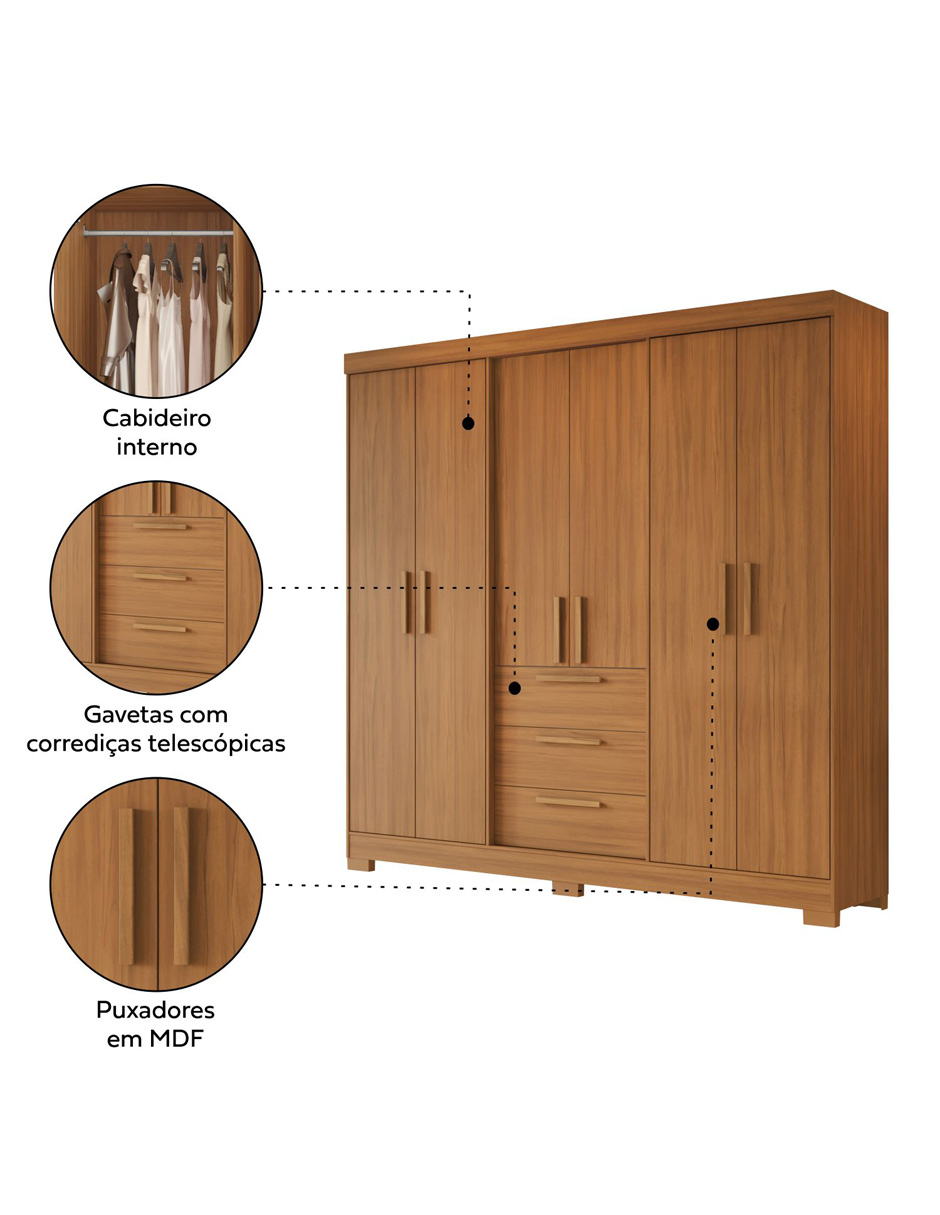 Foto 6 pulgar | Ropero Closet Organizador 6 Puertas Y 3 Cajones Nt6030-fe