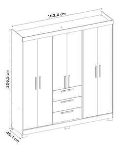 Foto 6 | Ropero Closet Organizador 6 Puertas Y 3 Cajones Nt6030-fe