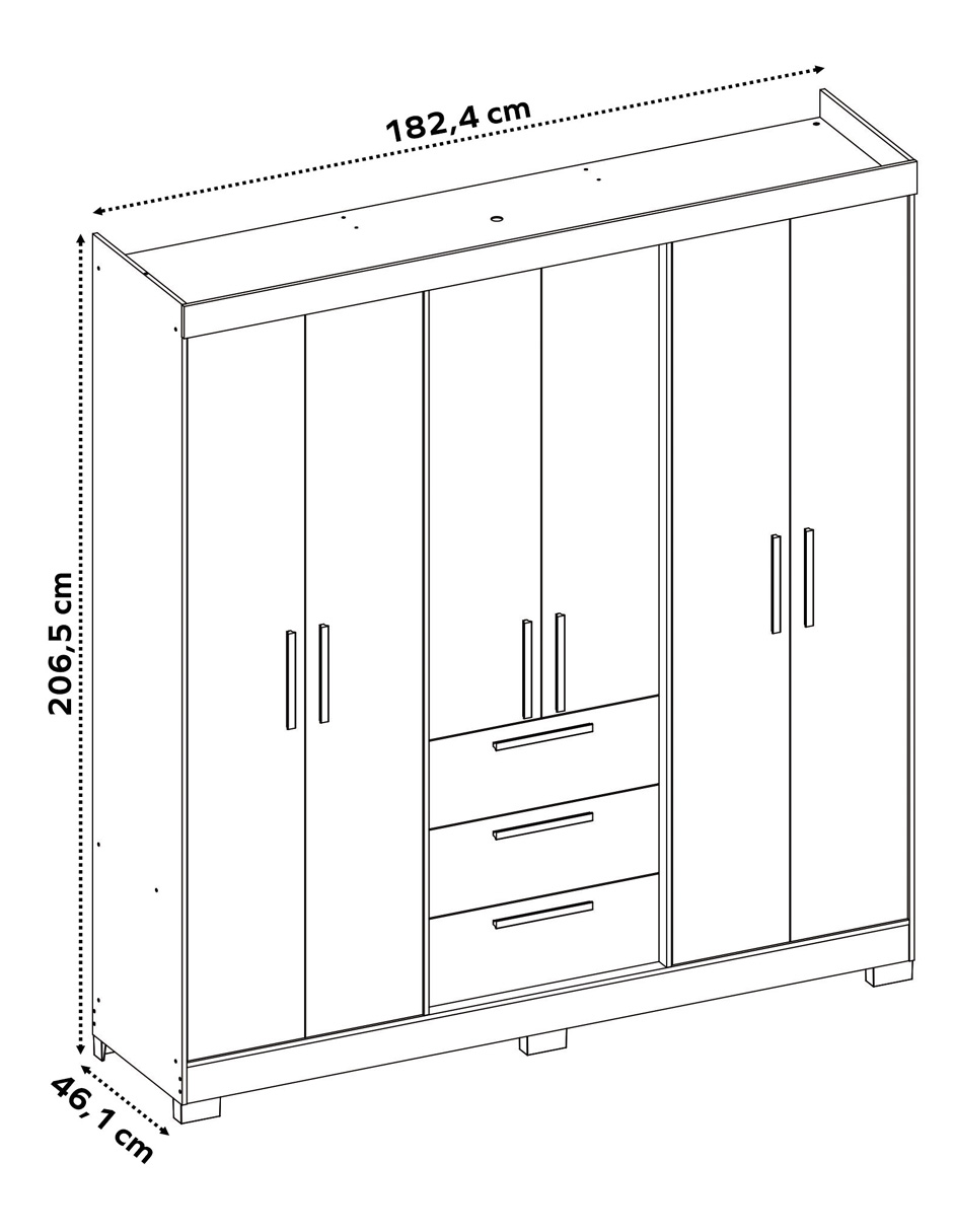 Foto 5 | Ropero Closet Organizador 6 Puertas Y 3 Cajones Nt6030-bco