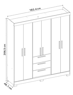 Foto 5 | Ropero Closet Organizador 6 Puertas Y 3 Cajones Nt6030-bco