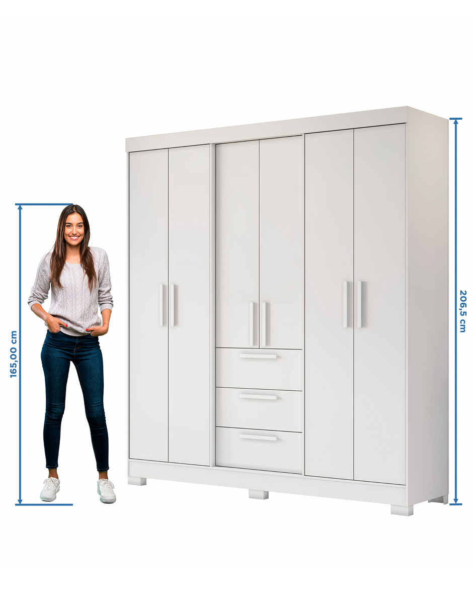 Foto 6 | Ropero Closet Organizador 6 Puertas Y 3 Cajones Nt6030-bco
