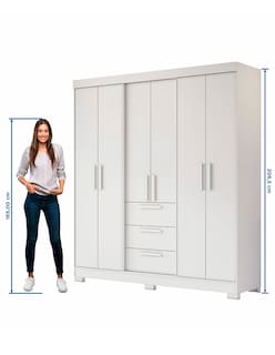 Foto 6 | Ropero Closet Organizador 6 Puertas Y 3 Cajones Nt6030-bco