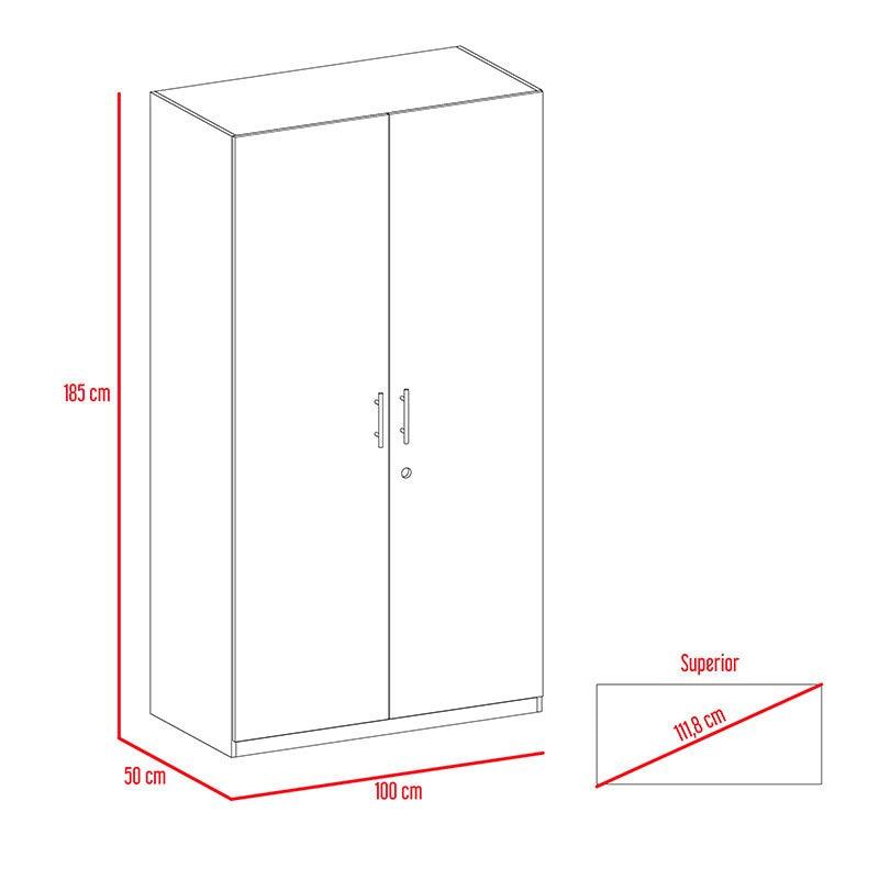 Foto 7 pulgar | Clóset Negro con Dos Puertas Abatibles Cerradura y Cuatro Entrepaños