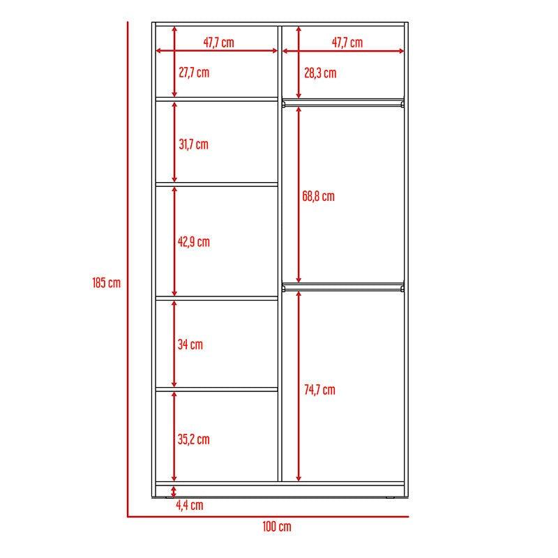 Foto 8 pulgar | Clóset Negro con Dos Puertas Abatibles Cerradura y Cuatro Entrepaños