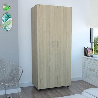 Foto 1 | Closet Iker Beige y Blanco con Maletero y Rodachinas para su Fácil Desplazamiento