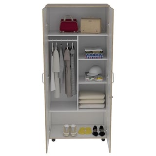 Foto 4 | Closet Iker Beige y Blanco con Maletero y Rodachinas para su Fácil Desplazamiento