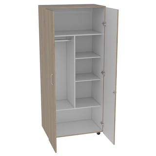 Foto 5 | Closet Iker Beige y Blanco con Maletero y Rodachinas para su Fácil Desplazamiento