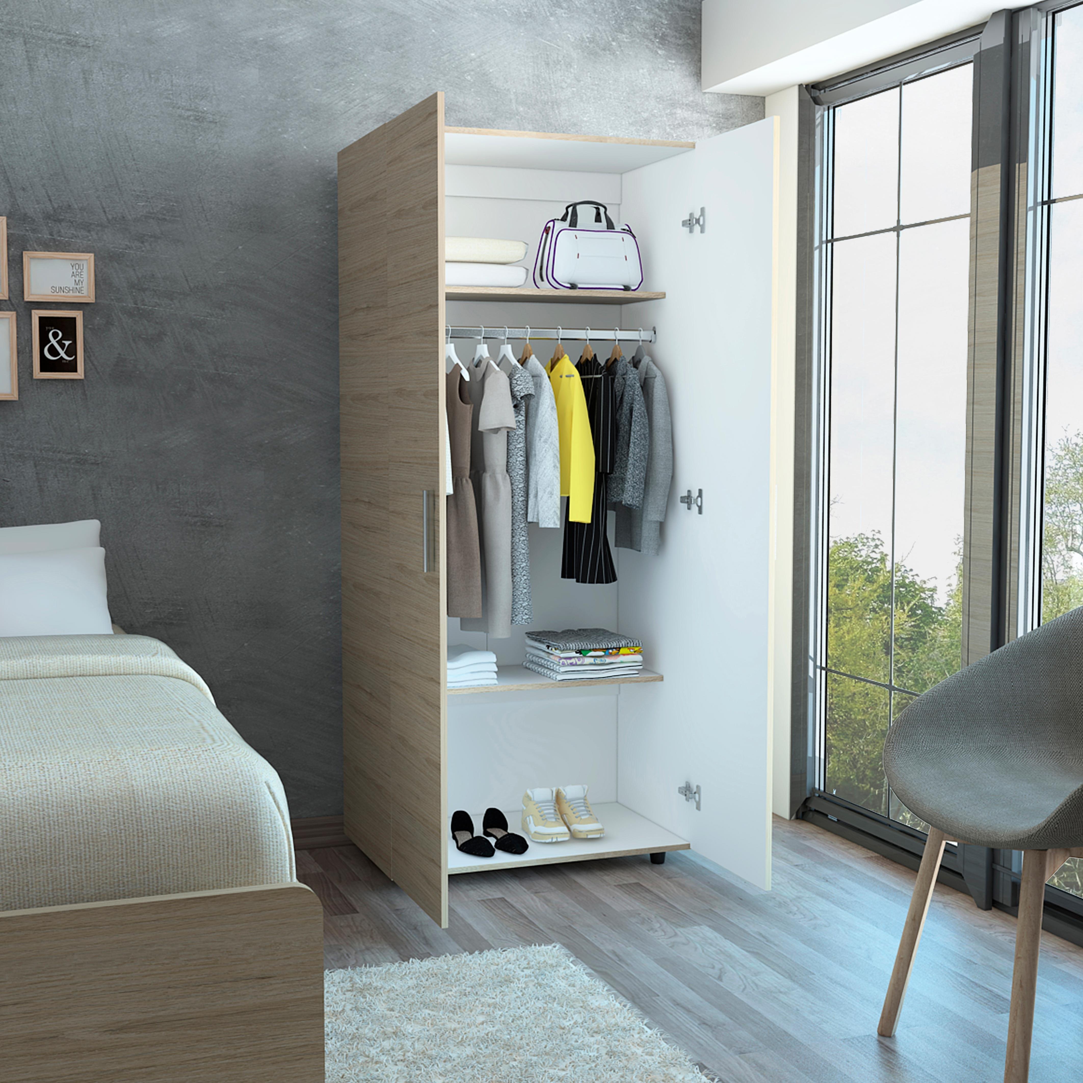 Foto 2 | Closet Carlota Beige y Blanco con Dos Puertas Abatibles