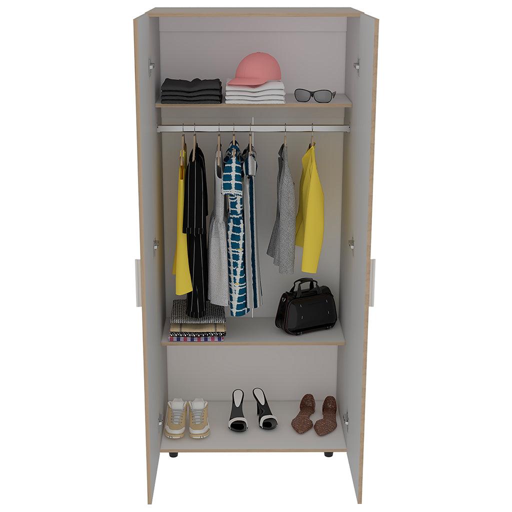 Foto 7 pulgar | Closet Carlota Beige y Blanco con Dos Puertas Abatibles