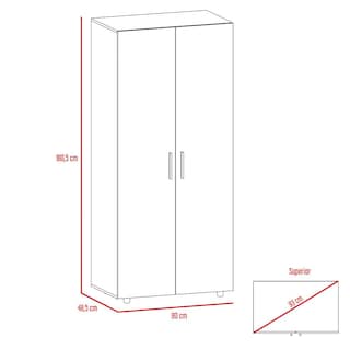 Foto 7 | Closet Carlota Beige y Blanco con Dos Puertas Abatibles