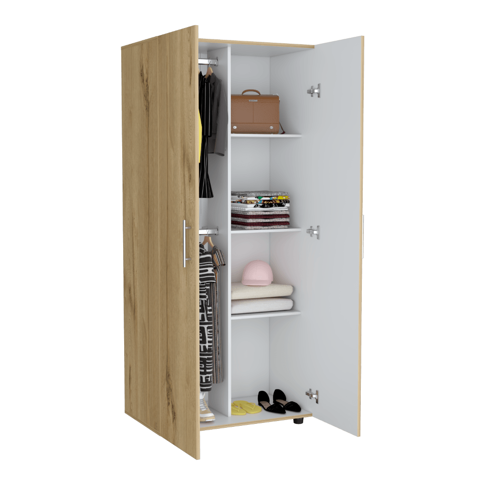 Foto 4 | Closet Derek Café Claro y Blanco Vainilla Dos Puertas Abatibles y Entrepaños