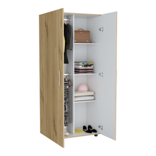 Foto 4 | Closet Derek Café Claro y Blanco Vainilla Dos Puertas Abatibles y Entrepaños
