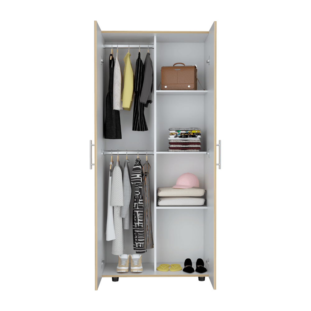 Foto 6 | Closet Derek Café Claro y Blanco Vainilla Dos Puertas Abatibles y Entrepaños