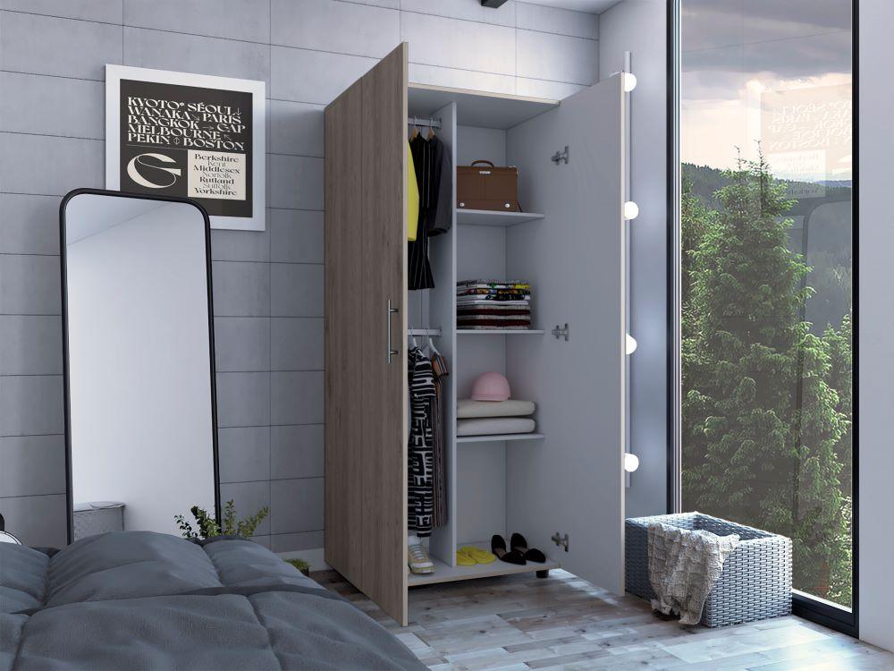 Foto 2 | Closet Derek Humo y Blanco Vainilla Dos Puertas Abatibles y Entrepaños