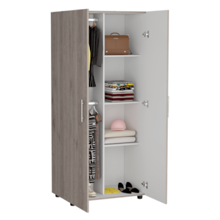 Foto 4 | Closet Derek Humo y Blanco Vainilla Dos Puertas Abatibles y Entrepaños