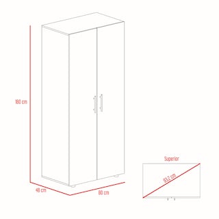 Foto 7 | Closet Derek Humo y Blanco Vainilla Dos Puertas Abatibles y Entrepaños