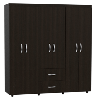 Foto 3 | Closet Bariloche Bombay Negro Variedad de Entrepaños y Seis Puertas Abatibles