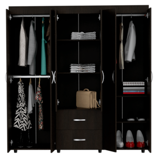Foto 4 | Closet Bariloche Bombay Negro Variedad de Entrepaños y Seis Puertas Abatibles