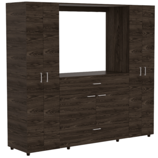 Foto 3 | Closet Fontana Chocolate y Blanco con Cuatro Tubos para Colgar Ropa