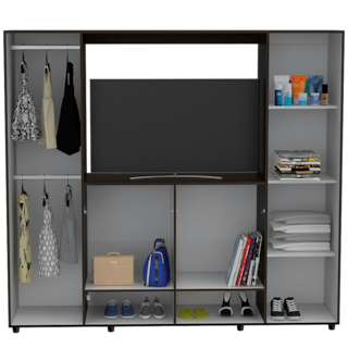 Foto 6 | Closet Fontana Chocolate y Blanco con Cuatro Tubos para Colgar Ropa