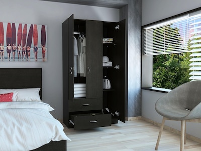 Foto 2 | Closet América Wengue con Dos Cajones y Variedad de Entrepaños