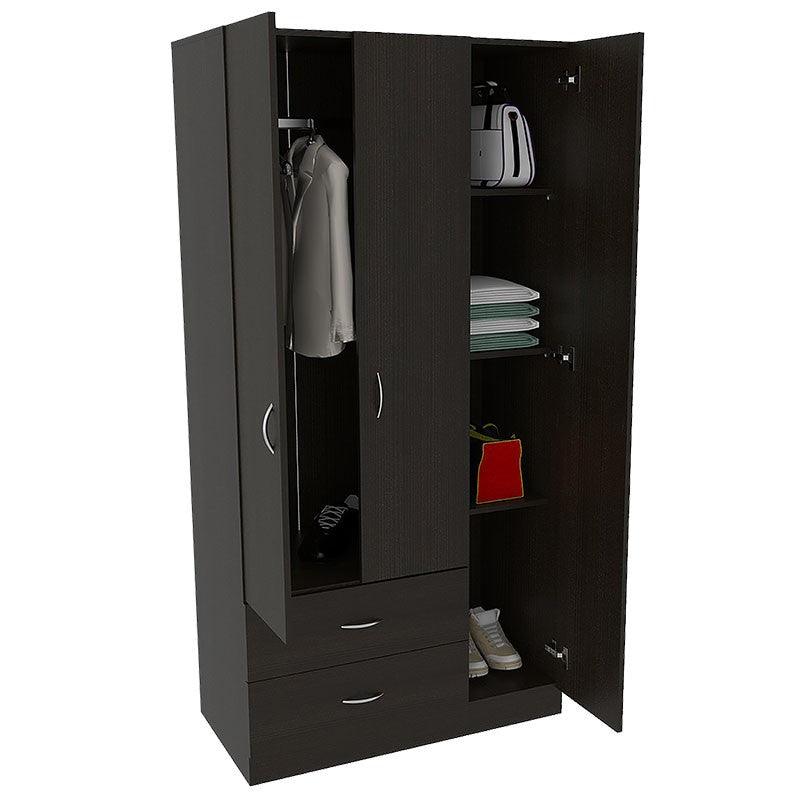 Foto 5 pulgar | Closet América Wengue con Dos Cajones y Variedad de Entrepaños