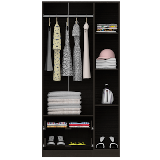 Foto 6 | Closet América Wengue con Dos Cajones y Variedad de Entrepaños