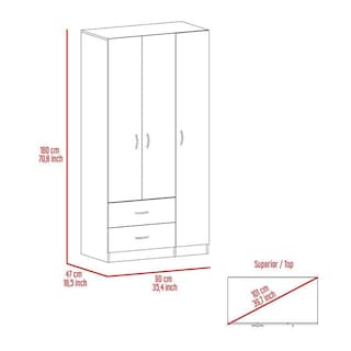 Foto 7 | Closet América Wengue con Dos Cajones y Variedad de Entrepaños