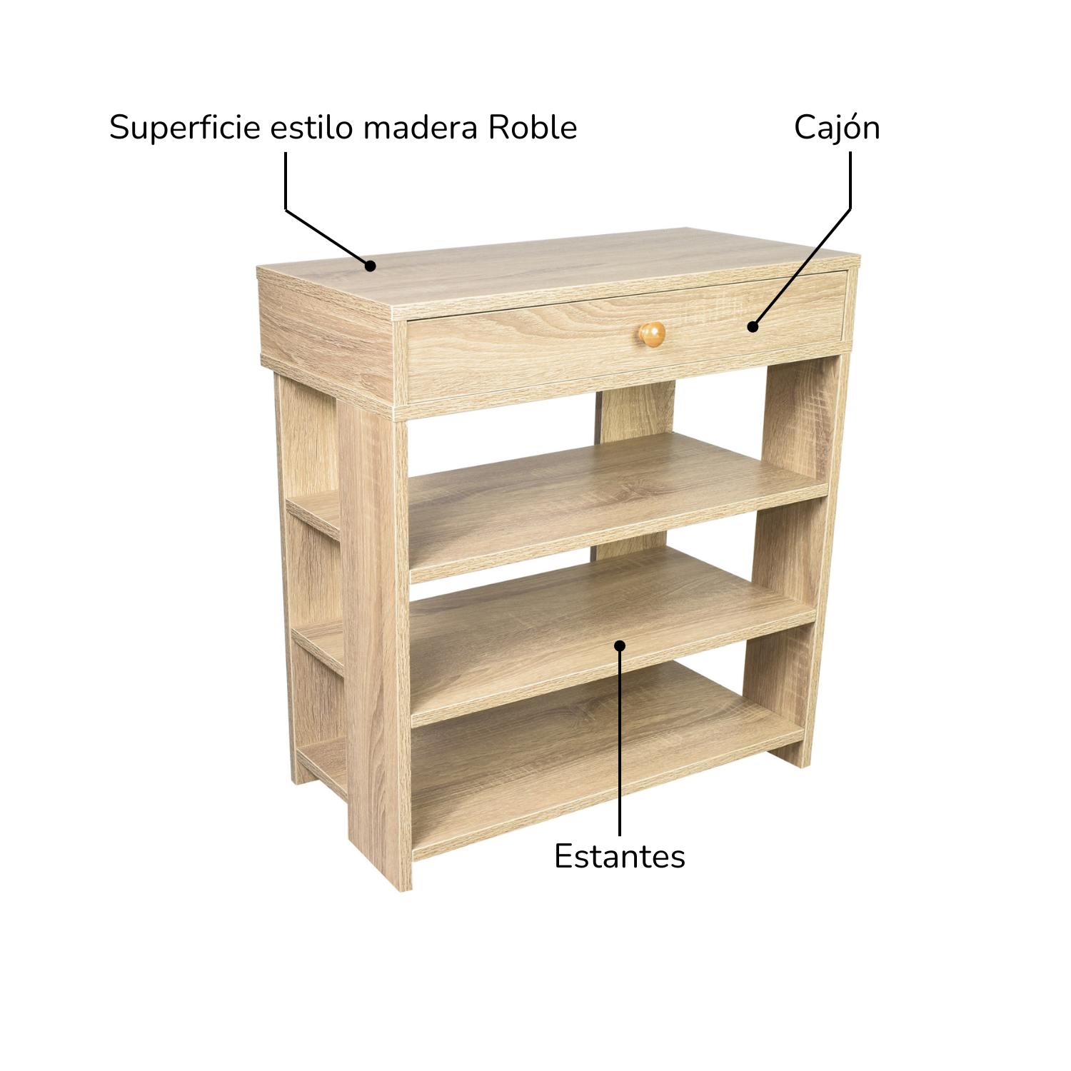 Foto 6 pulgar | Zapatero Top Living Hiroshima Con Cajón Minimalista Estilo Madera Roble