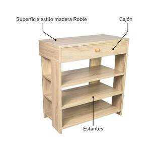 Foto 5 | Zapatero Top Living Hiroshima Con Cajón Minimalista Estilo Madera Roble