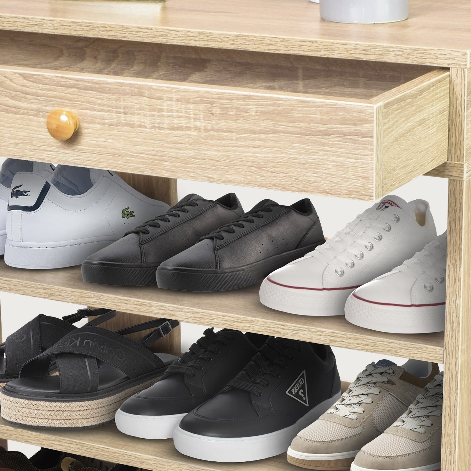 Foto 8 pulgar | Zapatero Top Living Hiroshima Con Cajón Minimalista Estilo Madera Roble