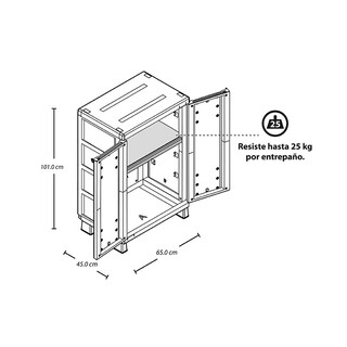 Foto 4 | Armario Almacenamiento Ideal Mediano Interior/Exterior Plástico Rimax
