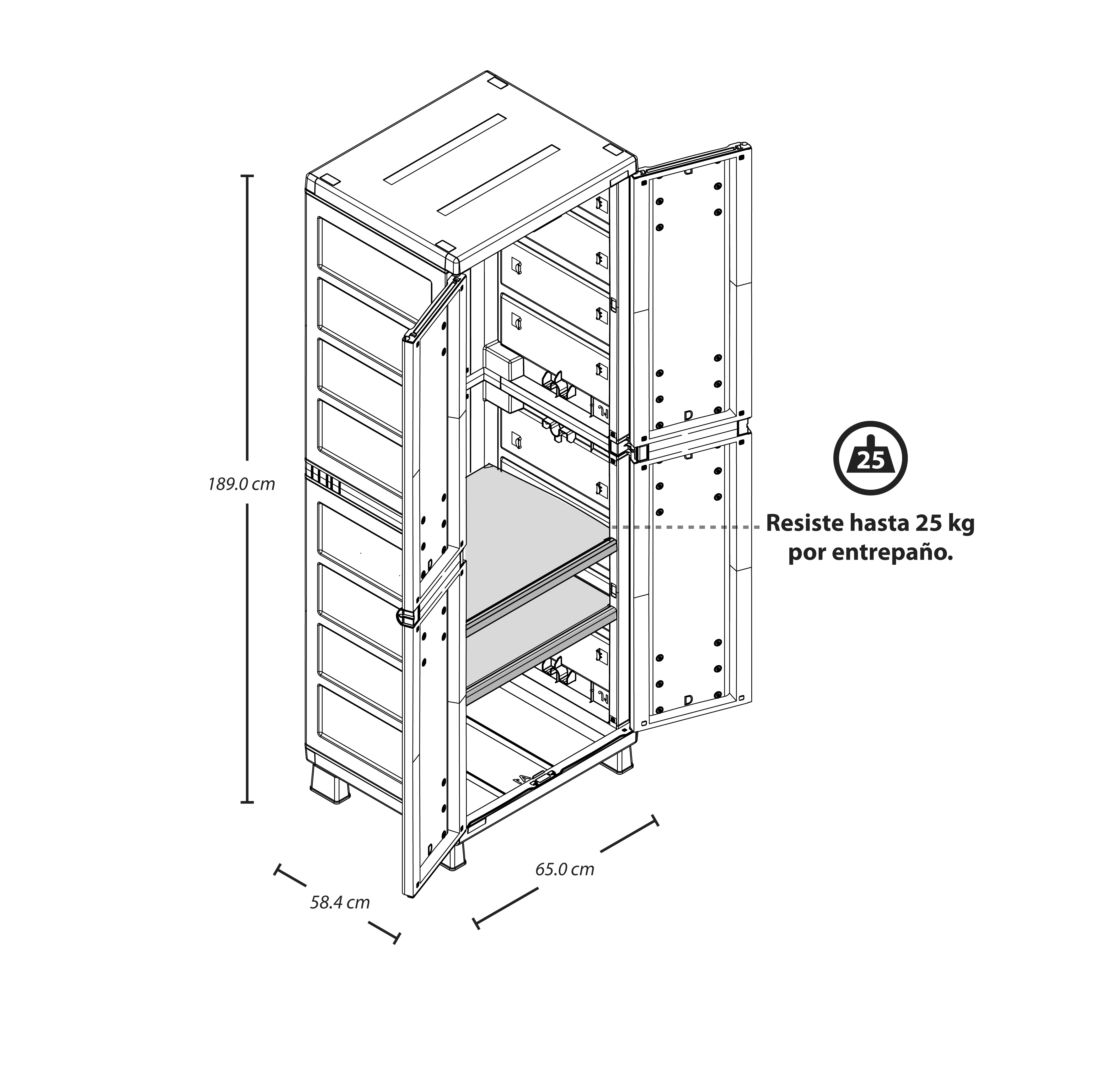 Foto 5 pulgar | Armario Organizador Ideal Ropa Closet Rattan Plástico Rimax