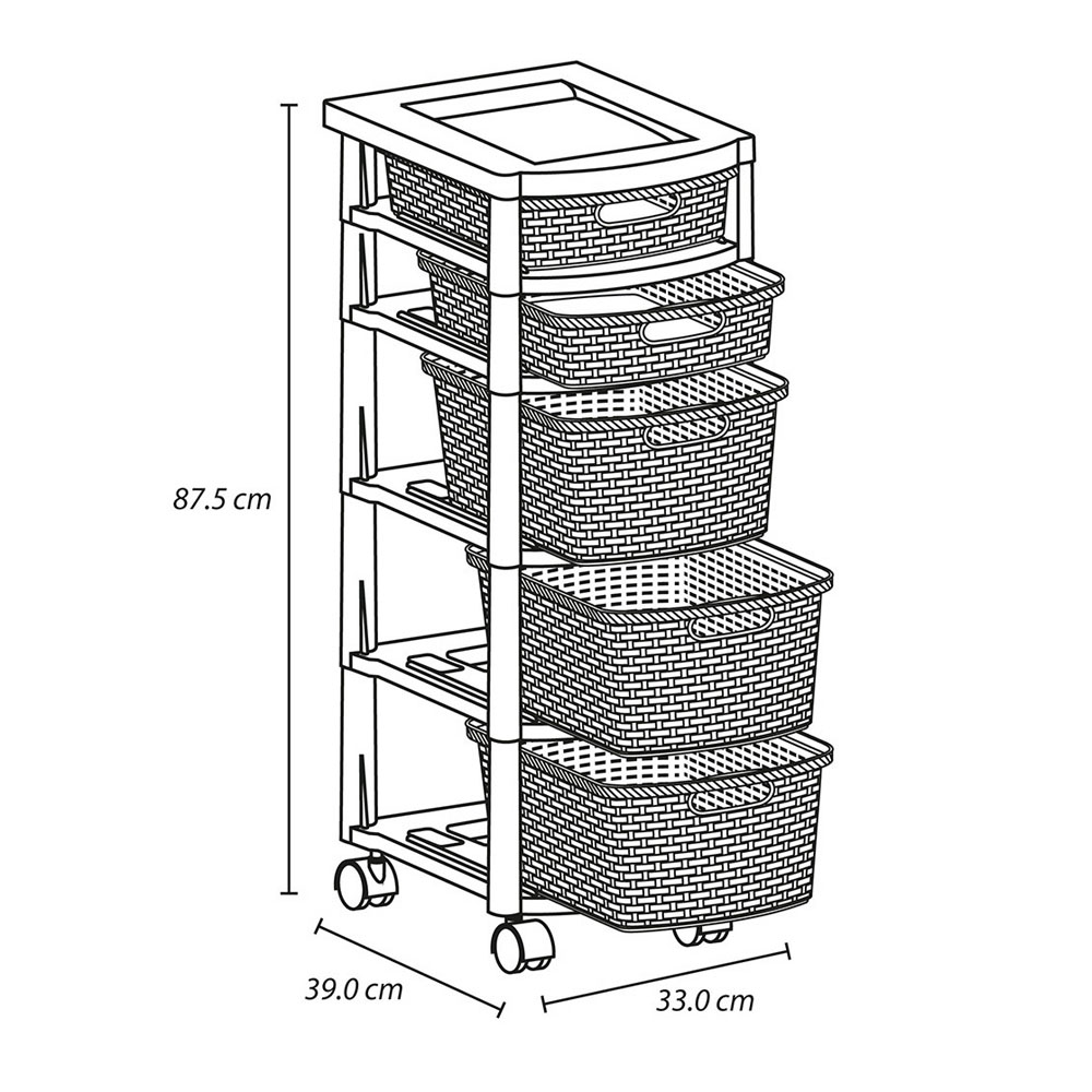 Foto 4 pulgar | Organizador Accesorios Plástico Cajonero 5 Cestas Rimax