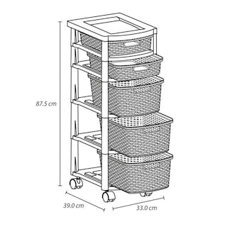 Foto 3 | Organizador Accesorios Plástico Cajonero 5 Cestas Rimax