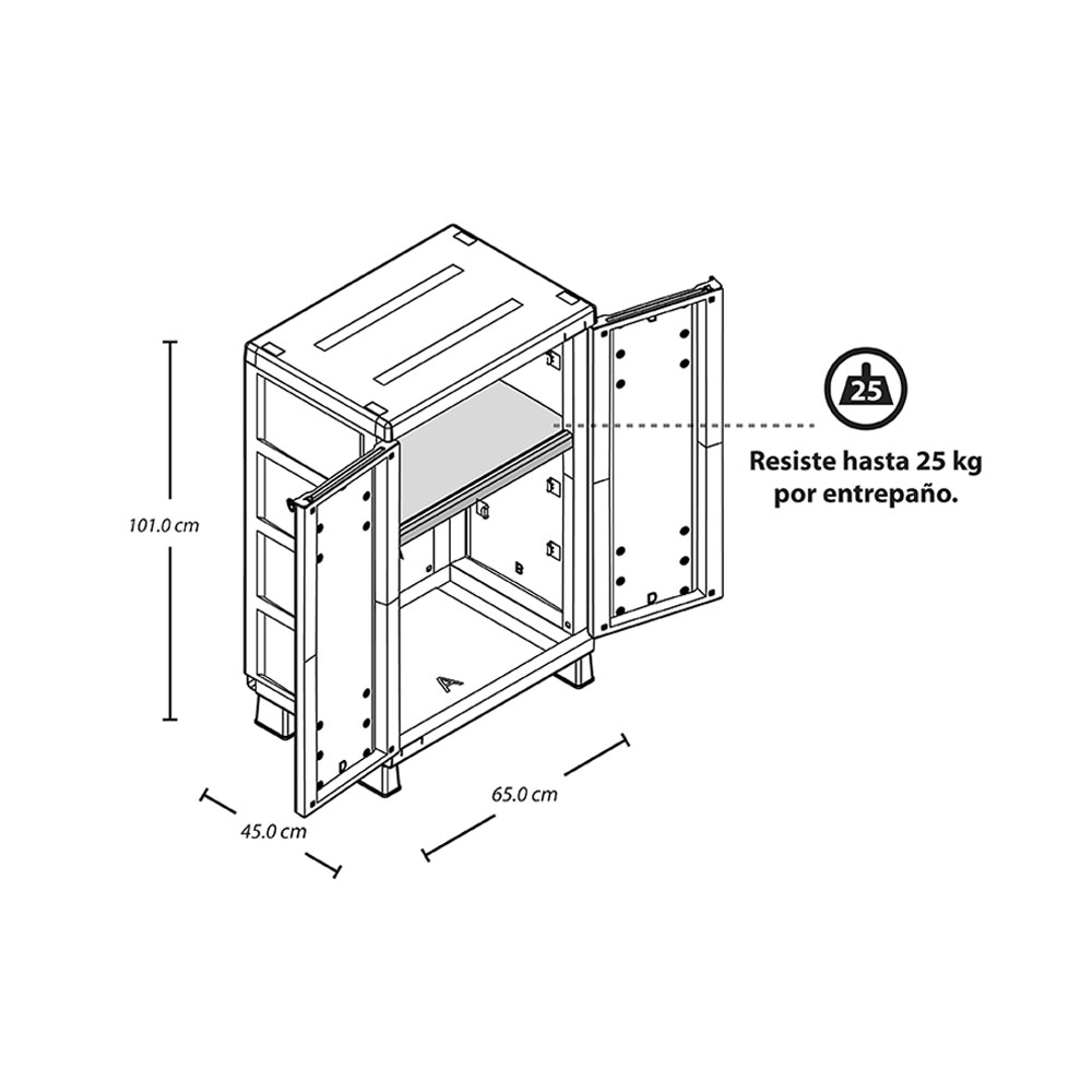 Foto 4 | Armario Gabinete Organizador Rattan Plástico Interior/Exterior Rimax