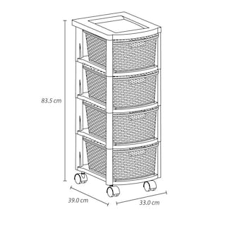 Foto 2 | Organizador Accesorios Rat Plástico Cajonero 4 Cestas Rimax