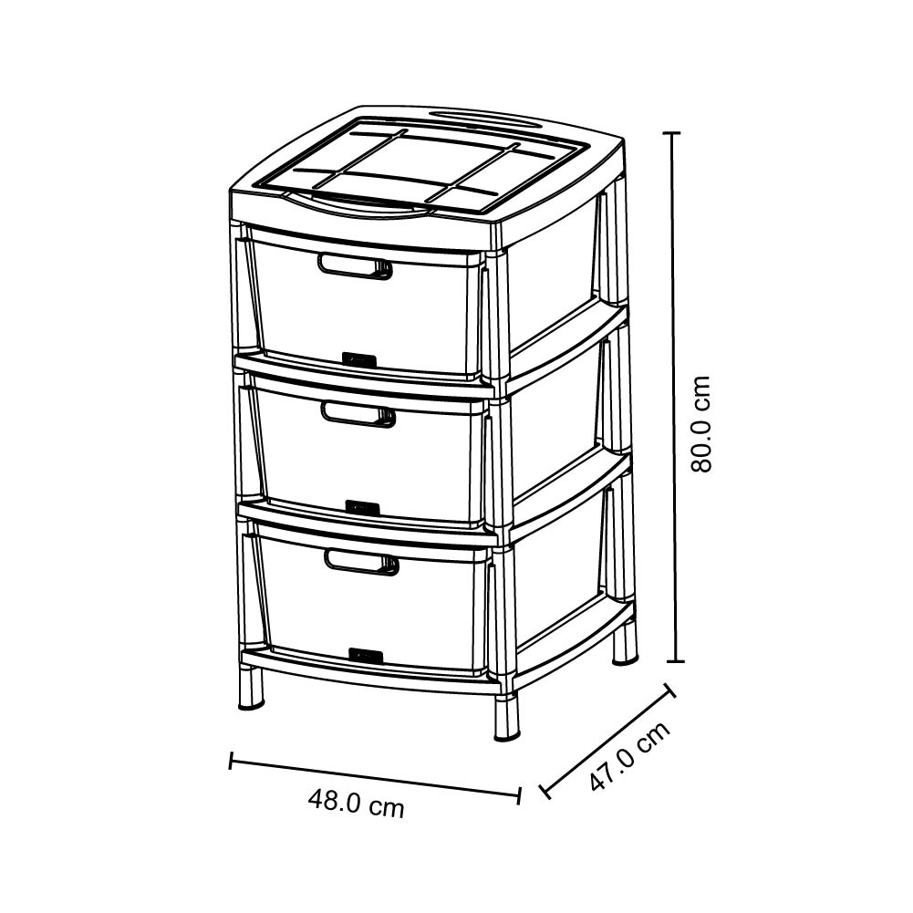 Foto 5 pulgar | Cajonero Organizador Plástico 3 Gavetas Duradero Rimax