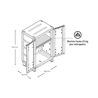 Foto 4 | Armario Almacenamiento Ideal Mediano Interior/Exterior Plástico Rimax