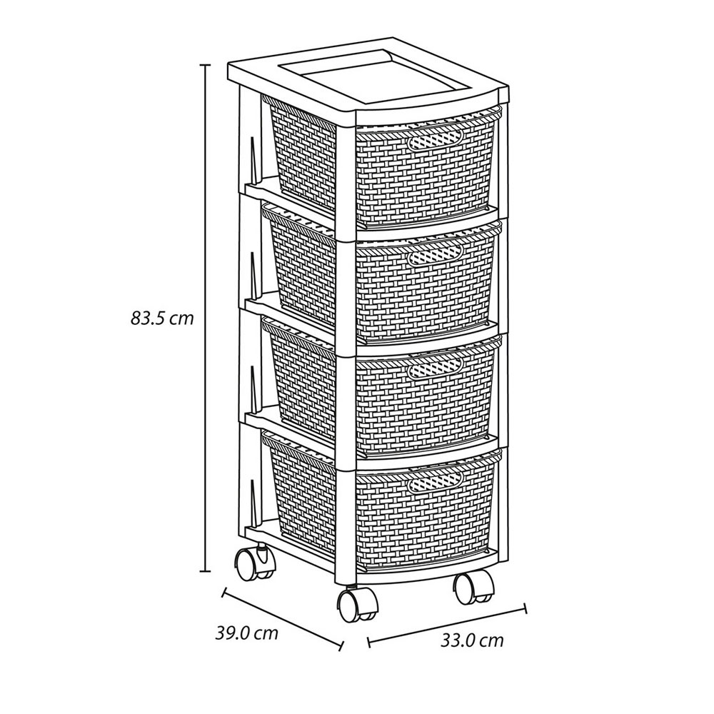Foto 4 pulgar | Organizador Accesorios Rat Plástico Cajonero 4 Cestas Rimax