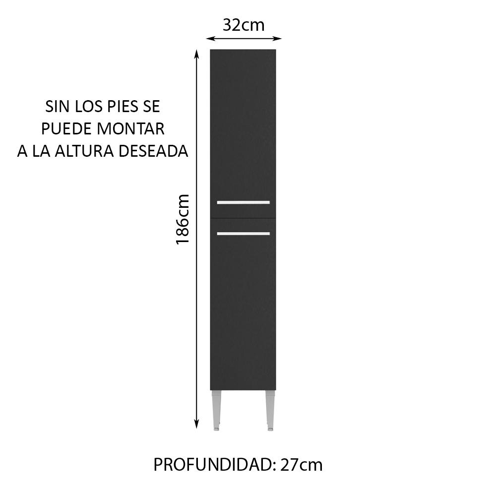 Foto 3 pulgar | Alacena Organizador Madesa Negro con 2 Puertas