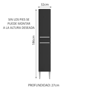 Foto 2 | Alacena Organizador Madesa Negro con 2 Puertas