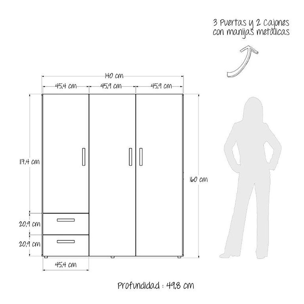 Foto 8 pulgar | Closet/armario Linz 140cm