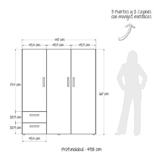 Foto 7 | Closet/armario Linz 140cm