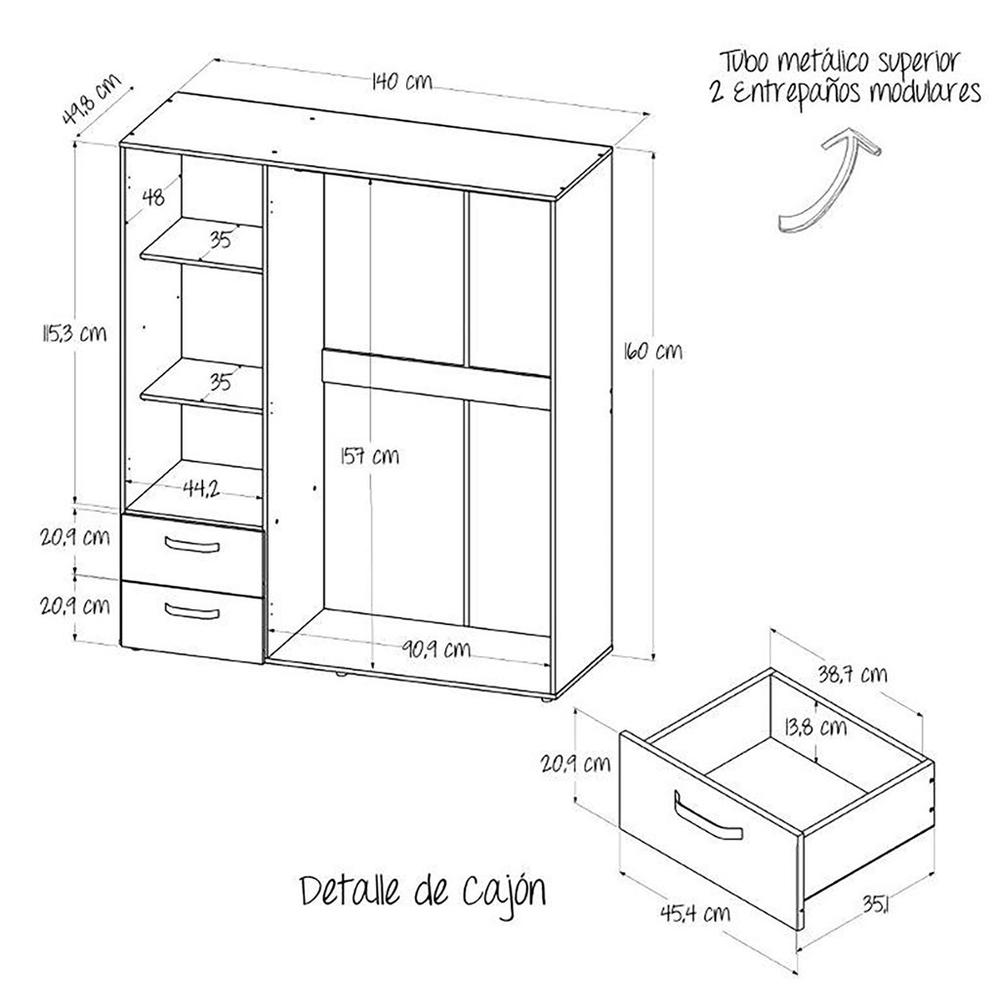 Foto 8 | Closet/armario Linz 140cm