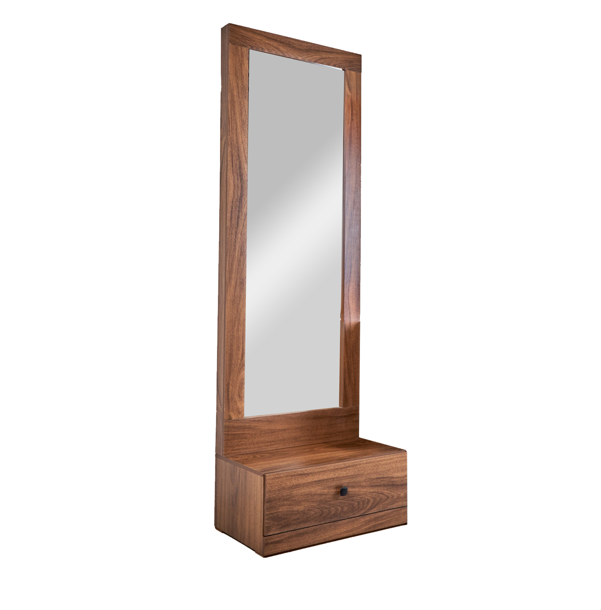 Foto 2 | Espejo De Cuerpo Completo / De Pie Con 1 Cajón Color Nogal - Madera Mdf